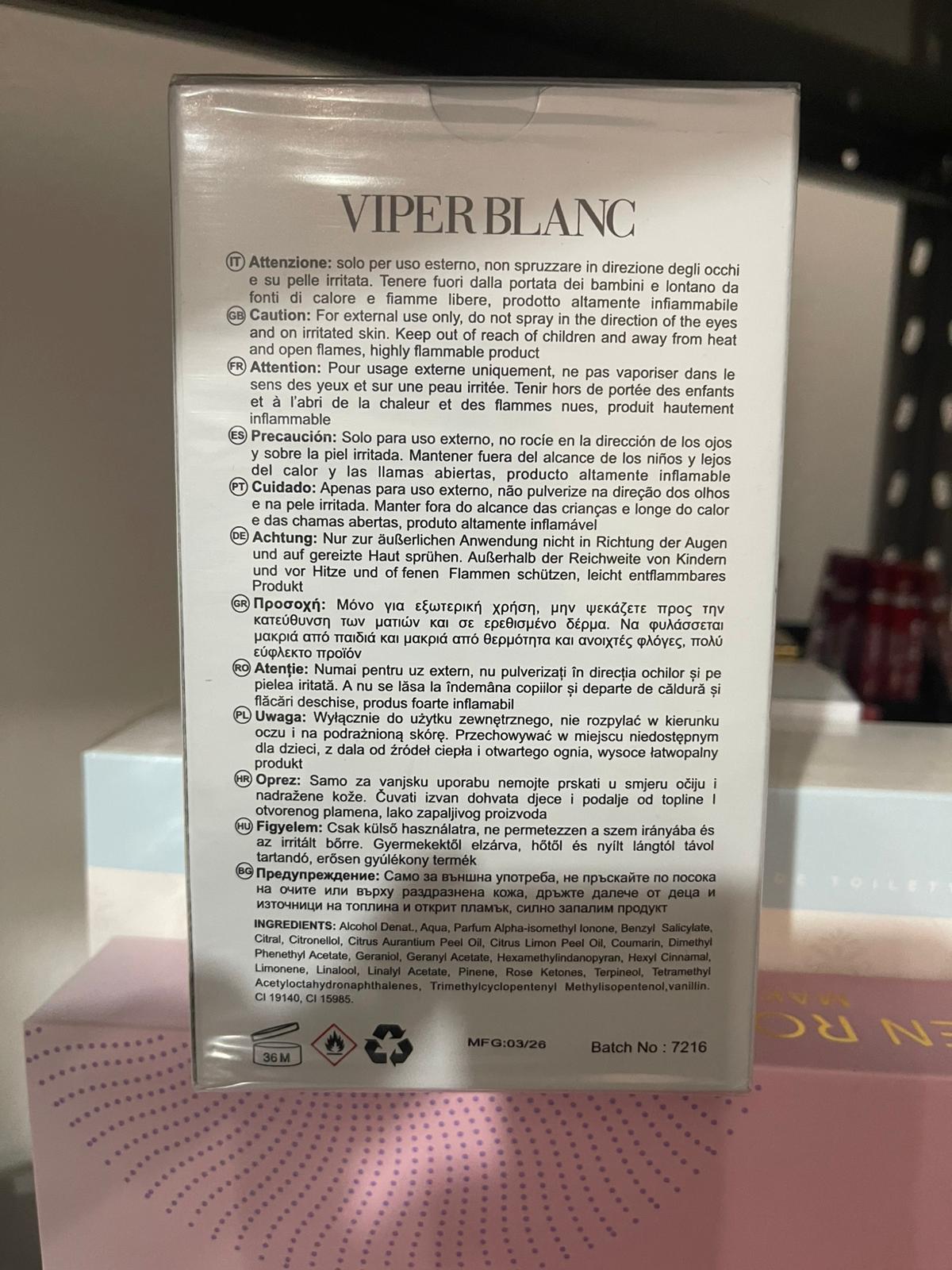 PM Viper Blanc - Eau de Parfum 100 ml - Profumo Unisex